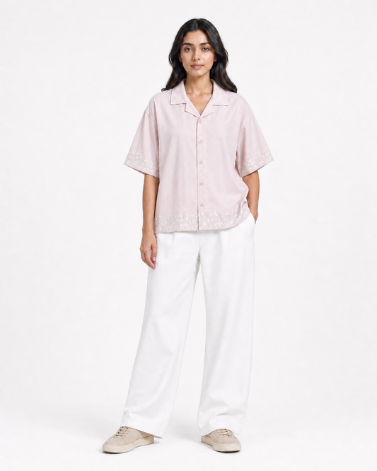 Embroided Resort Collar Shirt