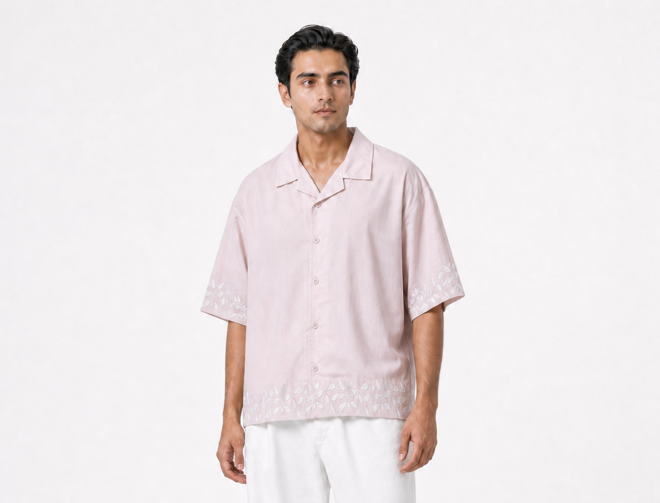 Embroided Resort Collar Shirt