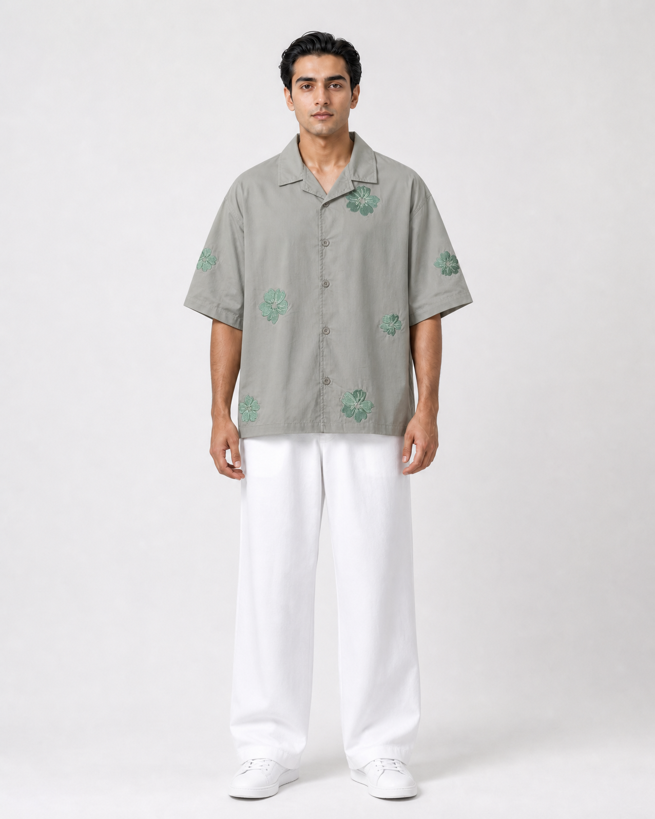 Embroided Resort Collar Shirt