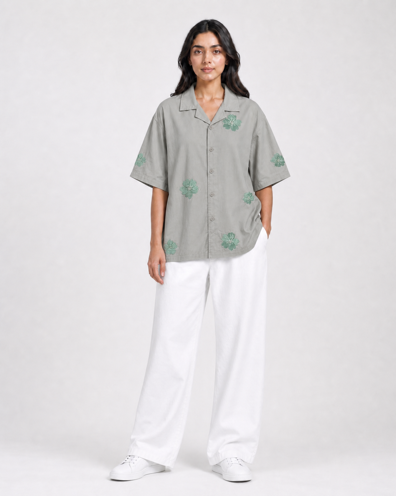 Embroided Resort Collar Shirt