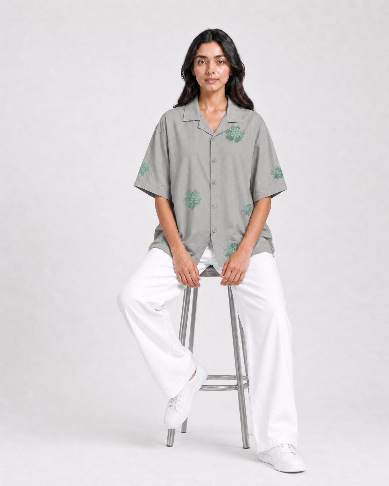 Embroided Resort Collar Shirt