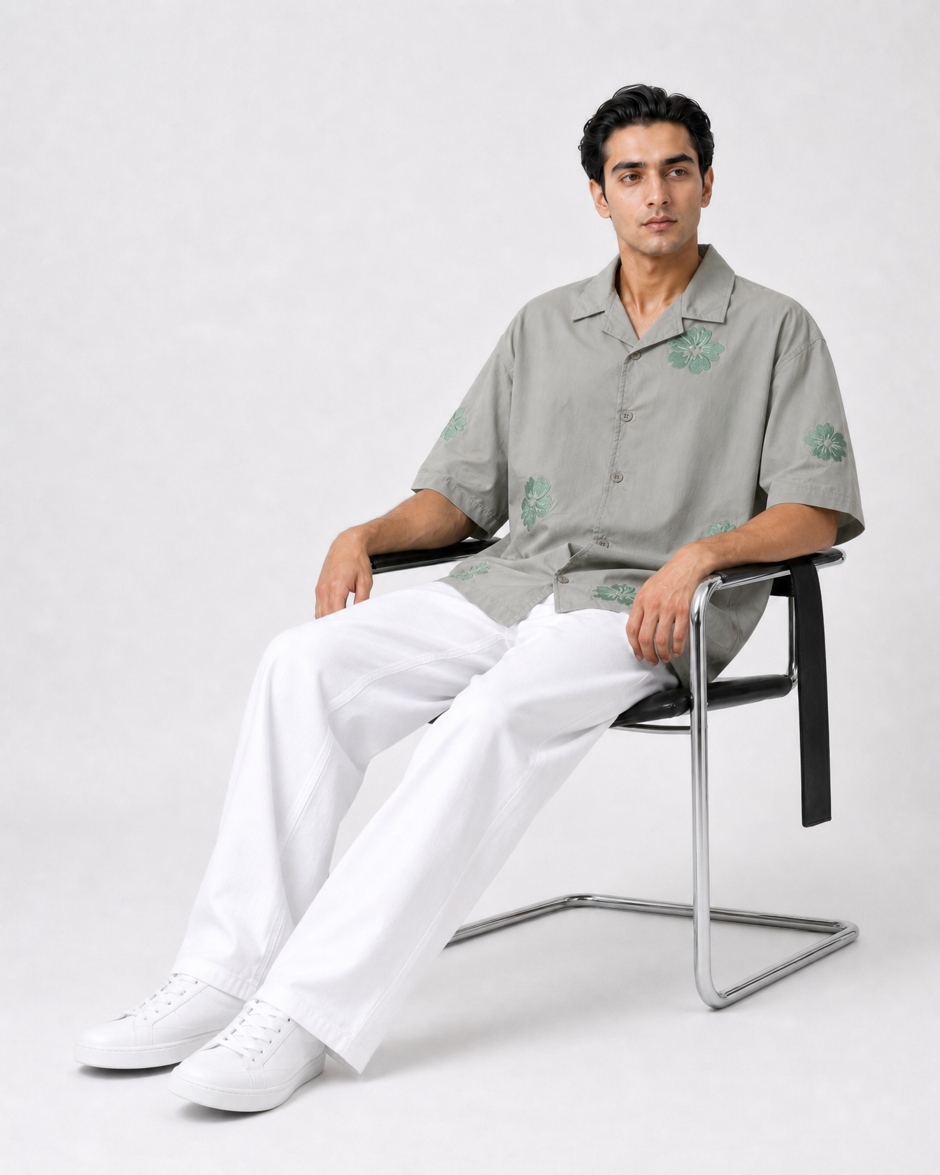 Embroided Resort Collar Shirt