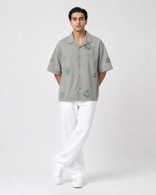 Embroided Resort Collar Shirt