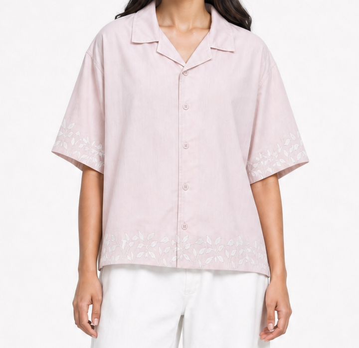 Embroided Resort Collar Shirt