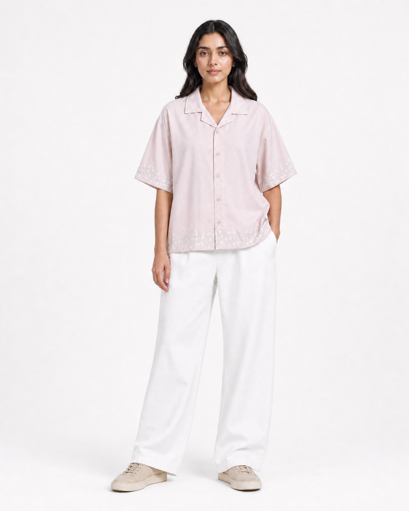 Embroided Resort Collar Shirt