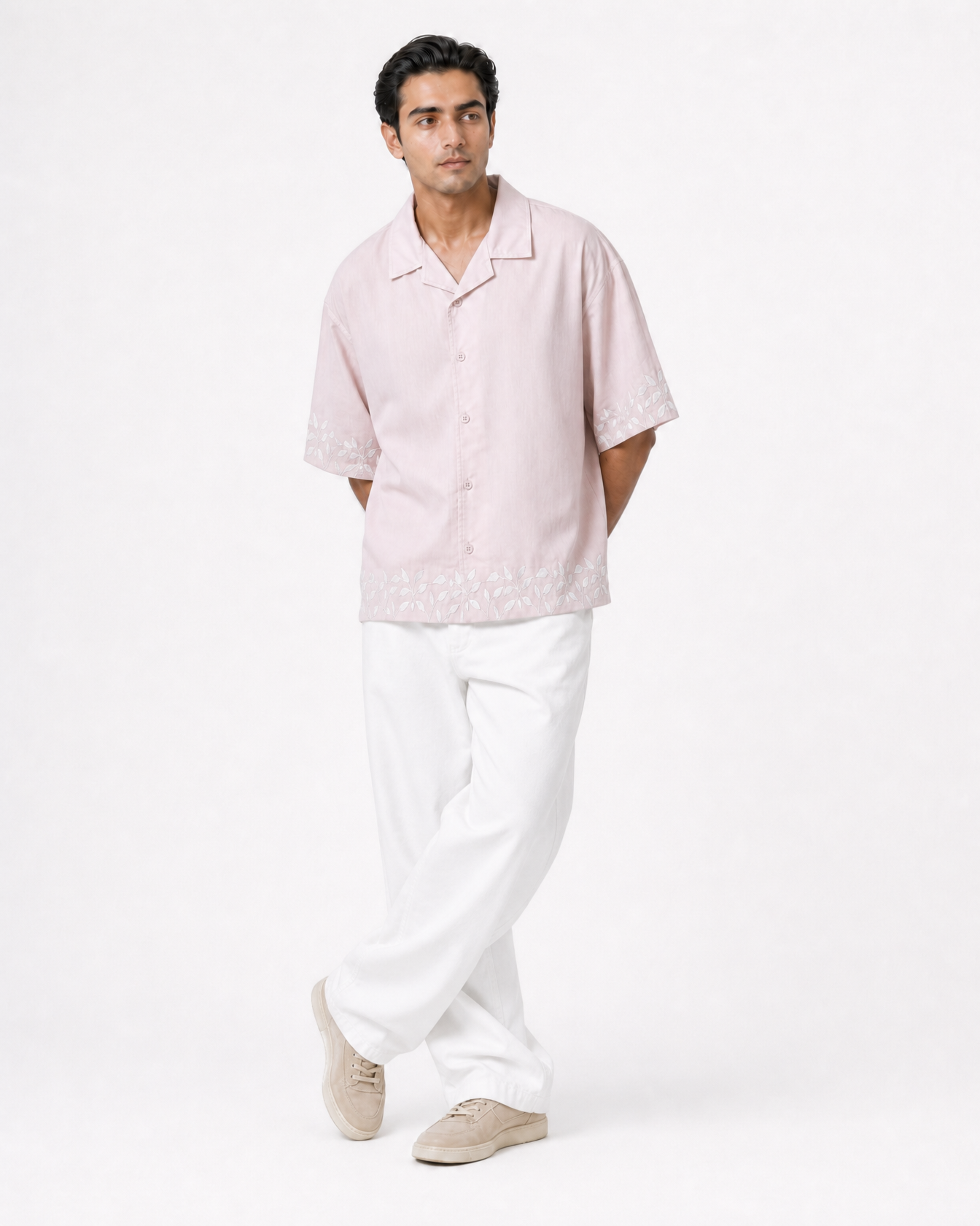 Embroided Resort Collar Shirt