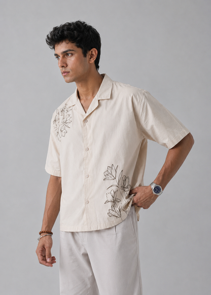 Embroided  Resort Collar Shirt