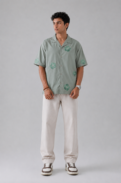 Embroided Resort Collar Shirt