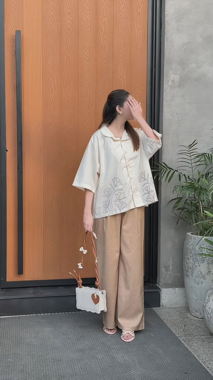 Embroided  Resort Collar Shirt